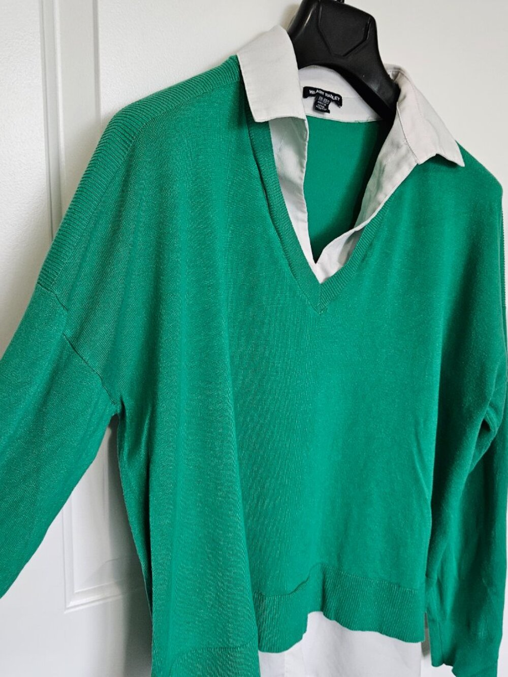Hilary Radley Plus Size XXL Green Pullover Sweater Knit Top Preppy Academia Work